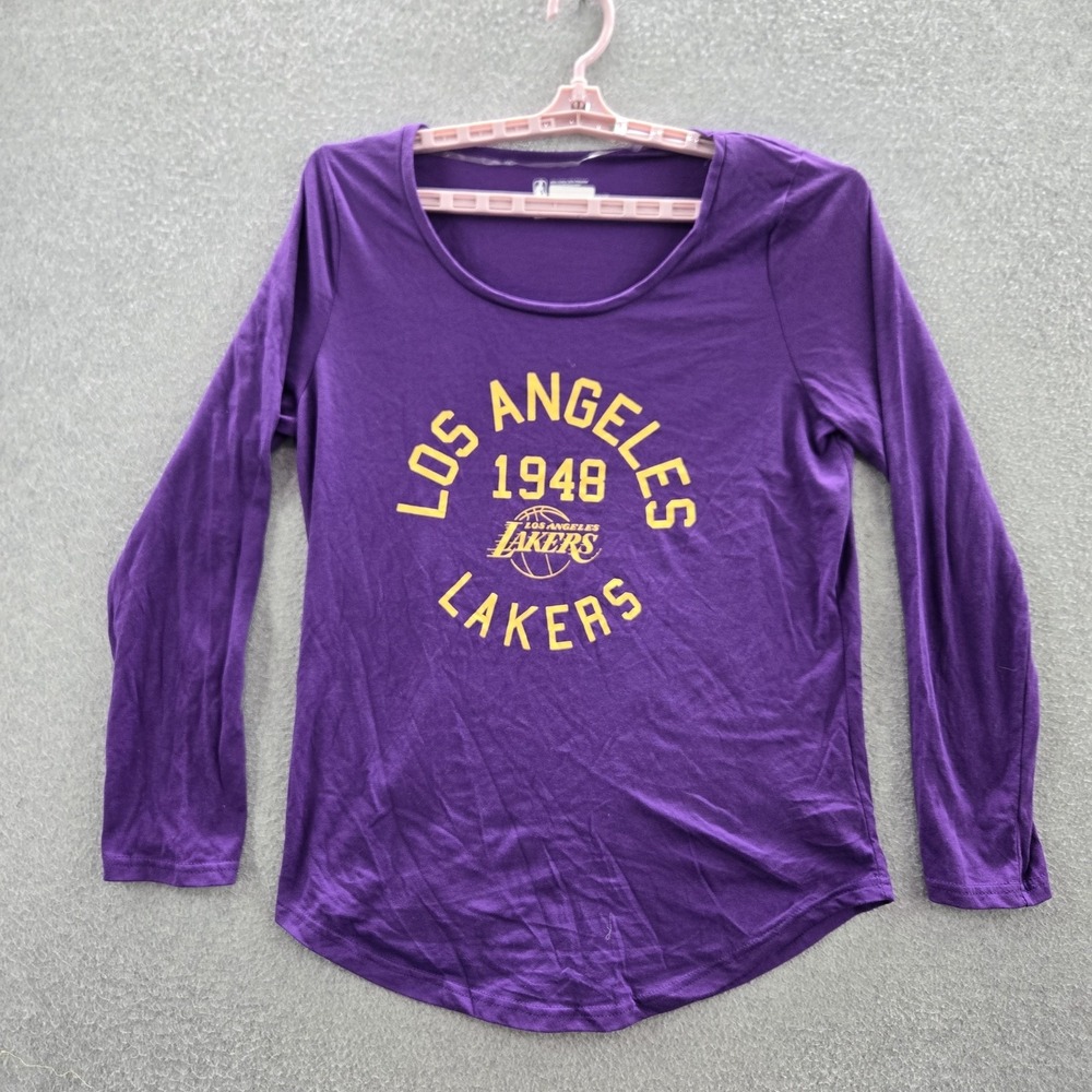 Los Angeles Lakers Women Shirt L Purple NBA Team Logo Sports Long Sleeve‎